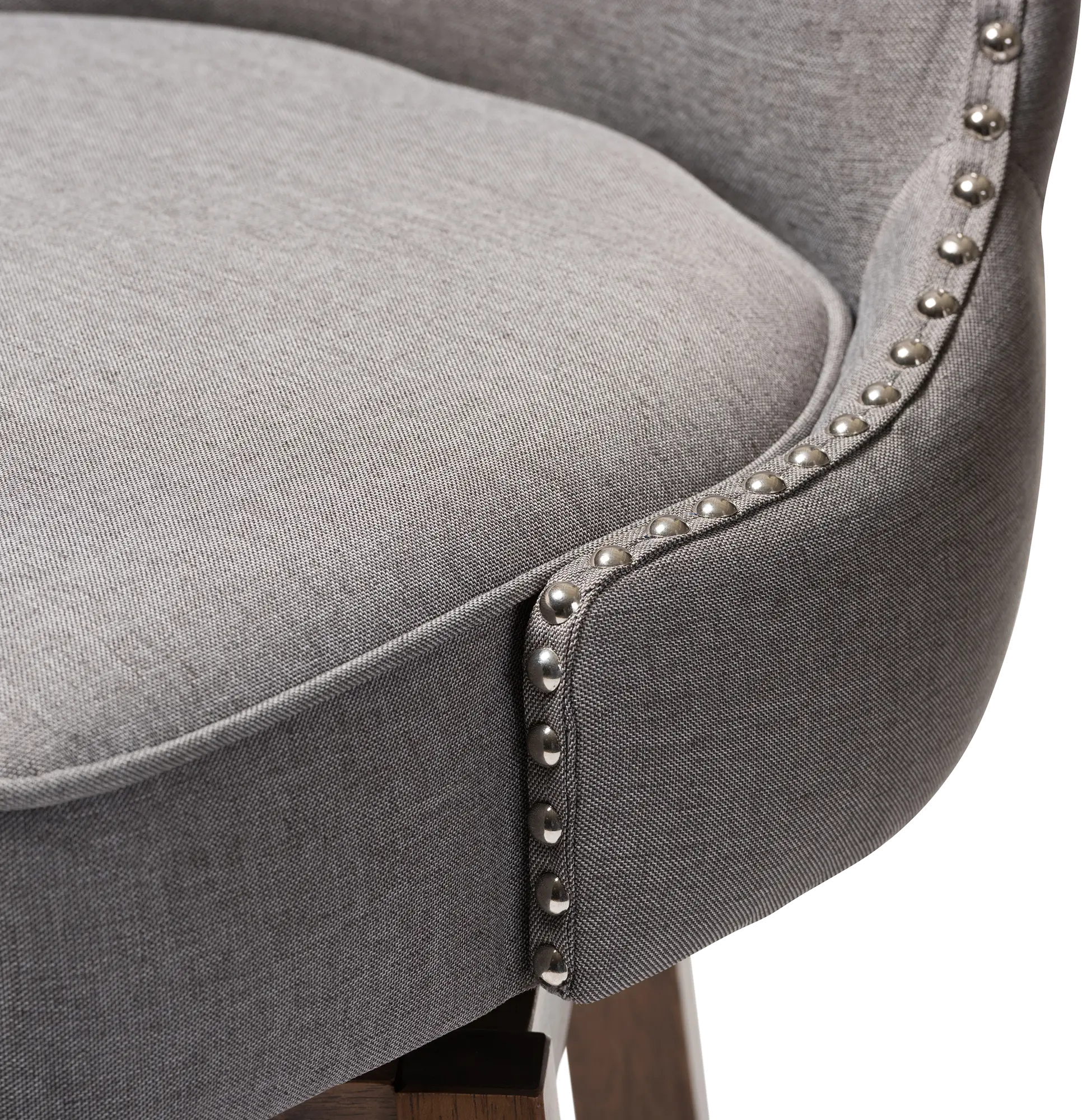 Grey Button-Tufted Upholstered Swivel Bar Stool Pair - Gradisca-5