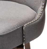 7073-2PC-RCW Grey Button-Tufted Upholstered Swivel Bar Stool Pair - Gradisca-5