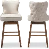 7074-2PC-RCW Gradisca Taupe Upholstered Swivel Bar Stools - Set of 2