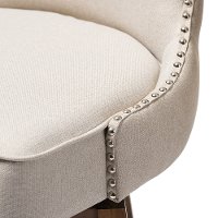 7074-2PC-RCW Taupe Button-Tufted Upholstered Swivel Bar Stool Pair - Gradisca-6