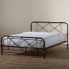 7034-RCW Vintage Industrial Black Finished Queen Metal Bed - Beatrice-7