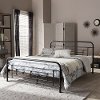 7036-RCW Vintage Industrial Black Finished Queen Platform Bed - Georgina-6