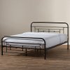 7036-RCW Vintage Industrial Black Finished Queen Platform Bed - Georgina-7