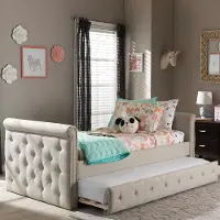 Modern Light Beige Tufted Twin Daybed - Swamson