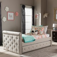 7039-RCW Modern Light Beige Tufted Twin Daybed - Swamson-2