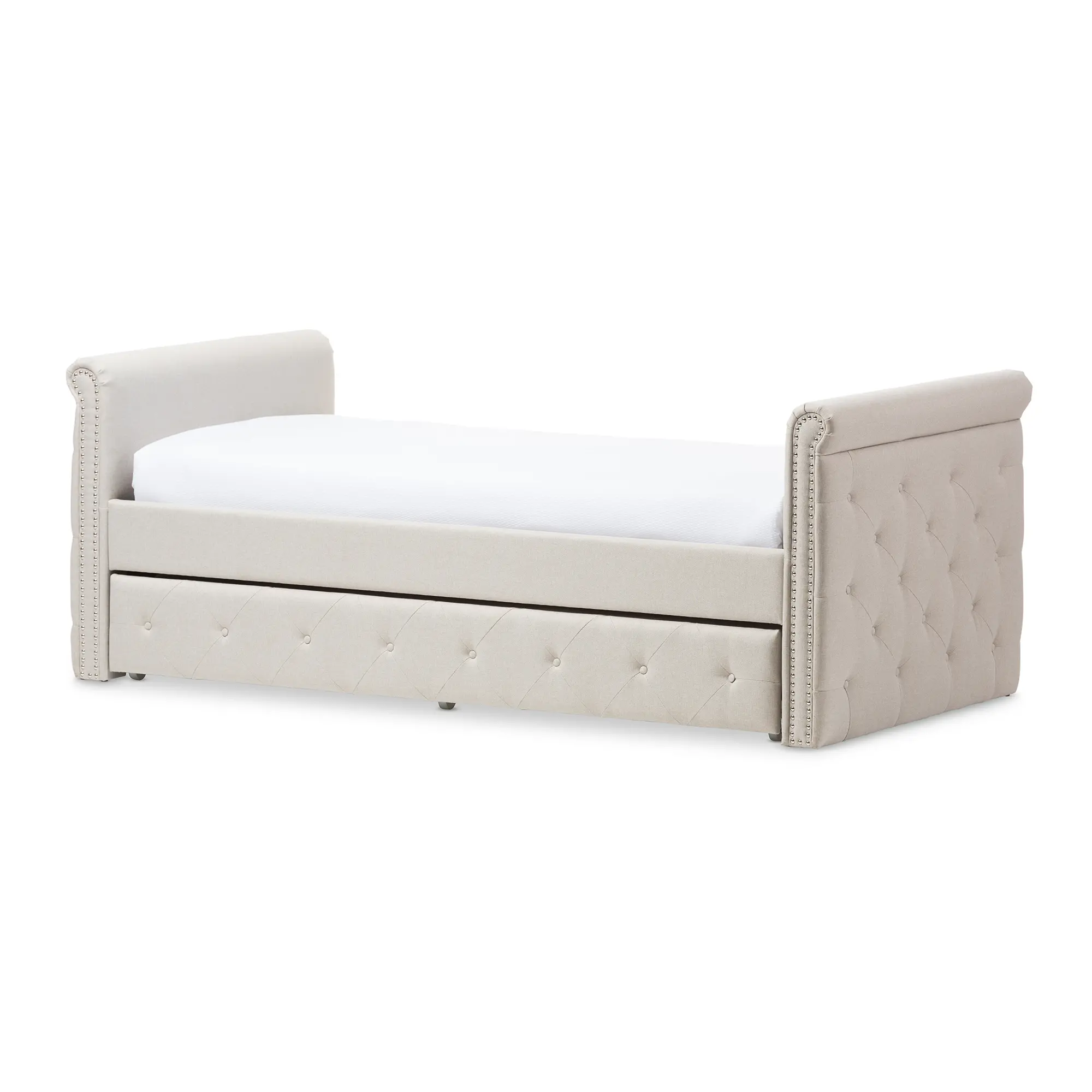 Modern Light Beige Tufted Twin Daybed - Swamson-3