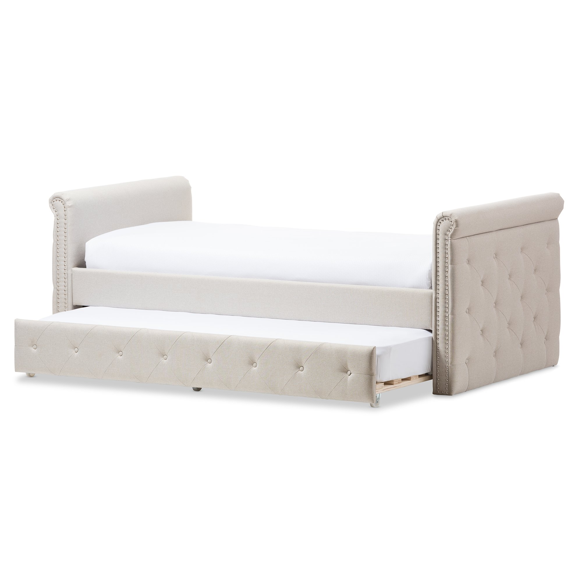 Modern Light Beige Tufted Twin Daybed - Swamson-4