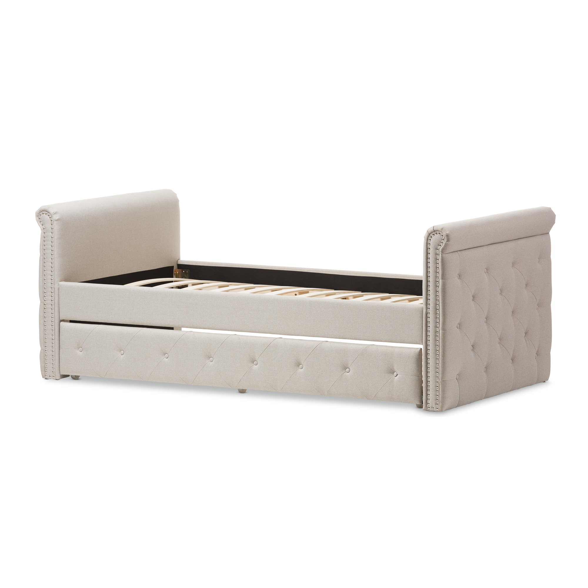 Modern Light Beige Tufted Twin Daybed - Swamson-7