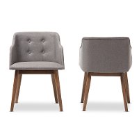6960-2PC-RCW Grey Modern Button-Tufted Accent Chairs - Harrison
