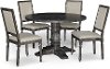 Dove Gray 5 Piece Dining Set with Round Table - Muses