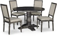 Dove Gray 5 Piece Dining Set with Round Table - Muses