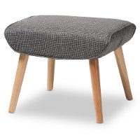 7044-RCW Grey Mid-Century Upholstered Stool - Nola