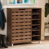 6602-RCW Modern Shoe Cabinet with Open Shelves - Shirley