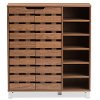 6602-RCW Modern Shoe Cabinet with Open Shelves - Shirley-3