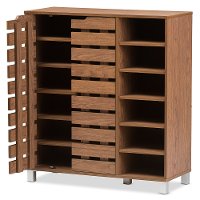 6602-RCW Modern Shoe Cabinet with Open Shelves - Shirley-5