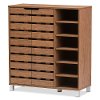 6602-RCW Modern Shoe Cabinet with Open Shelves - Shirley-6