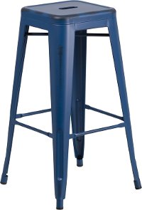 Dream Blue Metal Stackable Bar Stool