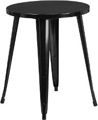 Black Metal Cafe Round Indoor-Outdoor Table