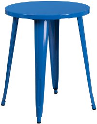 Blue Metal 24 Inch Cafe Round Indoor-Outdoor Table