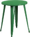 Green Metal 24 Inch Cafe Round Indoor Outdoor Table