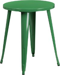 Green Metal Cafe Round Indoor-Outdoor Table