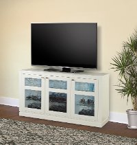 65 Inch White TV Stand - Skyline