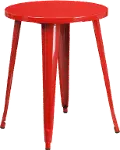 Red Metal 24 Inch Cafe Round Indoor-Outdoor Table
