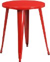 Red Metal Cafe Round Indoor-Outdoor Table