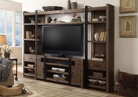 4 Piece Weathered Birch & Pine Entertainment Center - Tribeca
