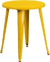 Yellow Metal 24 Inch Cafe Round Indoor-Outdoor Table
