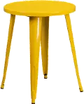 Yellow Metal 24 Inch Cafe Round Indoor-Outdoor Table