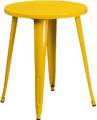 Yellow Metal 24 Inch Cafe Round Indoor-Outdoor Table