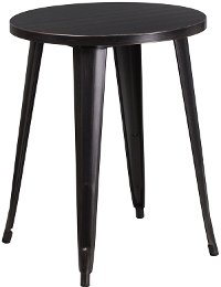 Black Metal Cafe Round Indoor-Outdoor Table