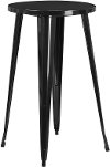 Black Metal Cafe Round Indoor-Outdoor Bar Table