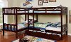 Dark Walnut Double Twin-over-Twin Bunk Bed with Trundle - Marquette