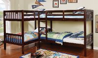 Dark Walnut Double Twin-over-Twin Bunk Bed with Trundle - Marquette-2