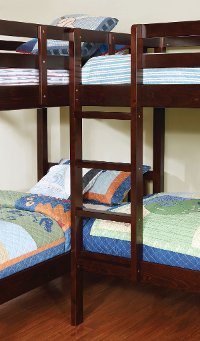 Dark Walnut Double Twin-over-Twin Bunk Bed with Trundle - Marquette-4
