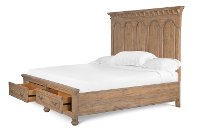 Wheat Pine Rustic Traditional Queen Storage Bed - Graham Hill