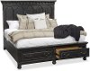 Dusty Gray Rustic Traditional King Storage Bed - Bedford-1