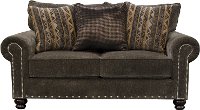 Traditional Tiger's Eye Brown Loveseat - Avery
