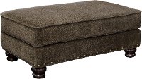 Traditional Tiger's Eye Brown Ottoman - Avery