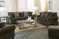 Traditional Tiger's Eye Brown 2 Piece Living Room Set - Avery