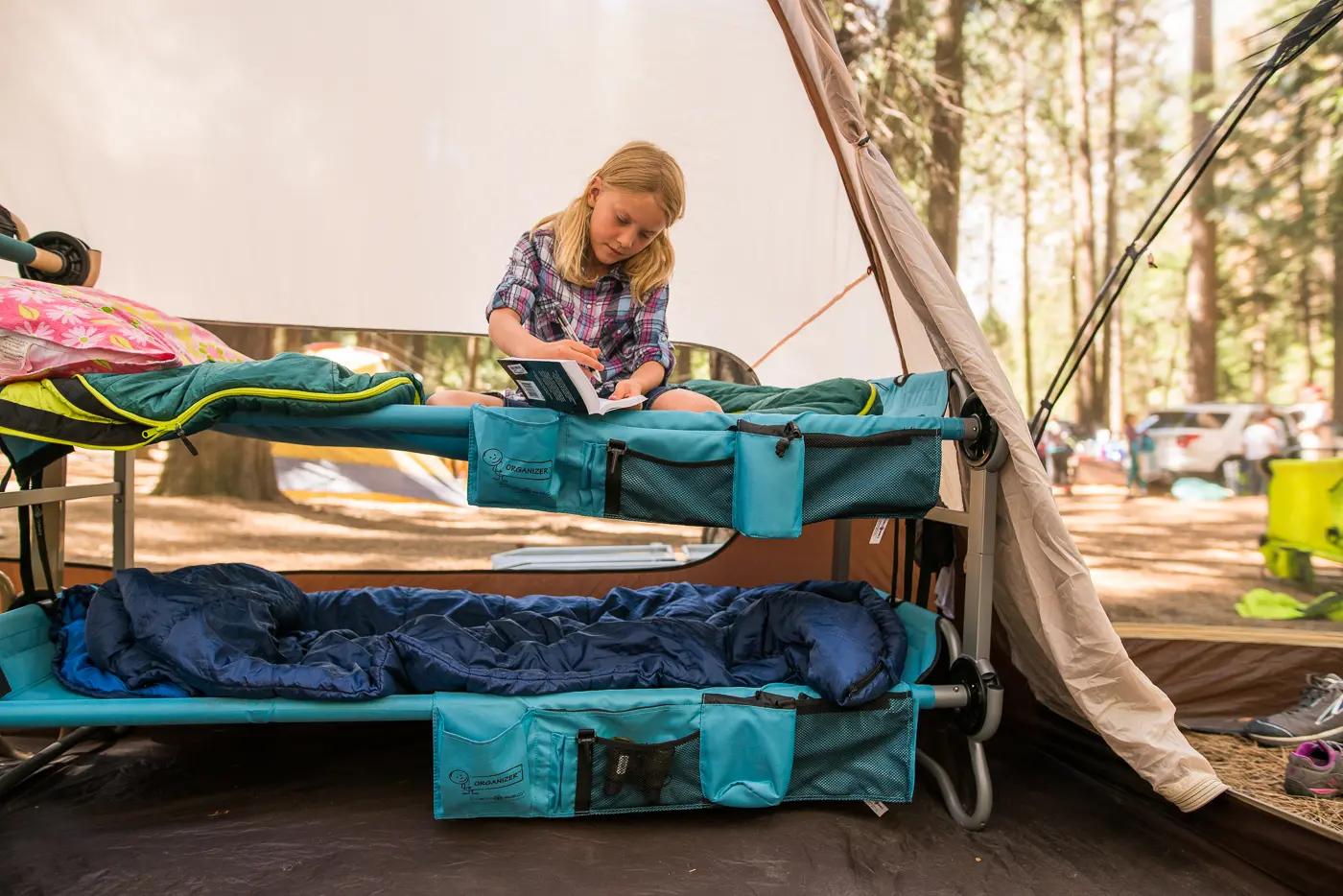 30105BO Teal Kid-O-Bunk with 2 Organizers-6