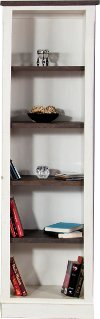 Two Tone Charcoal Gray and White Bookcase - Barn Door