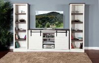 3 Piece Charcoal Gray and White Entertainment Center