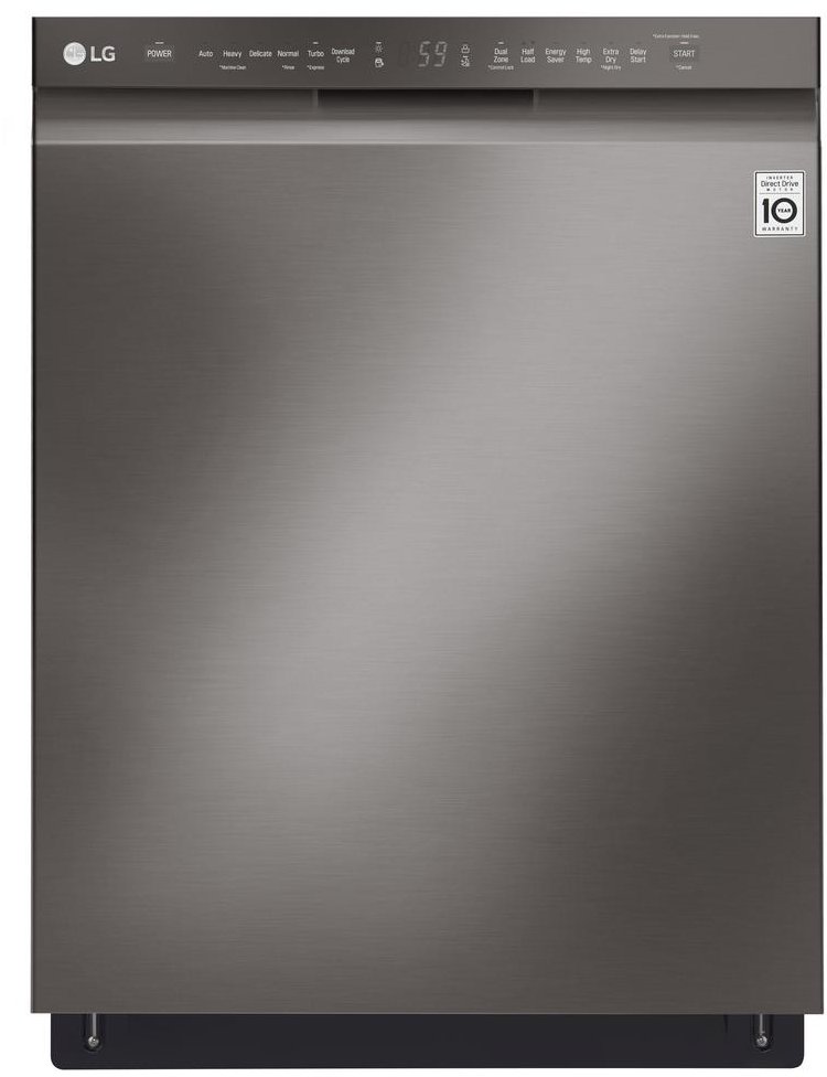 LDF5545BD LG Dishwasher with Front Controls - Black Stainless Steel-1