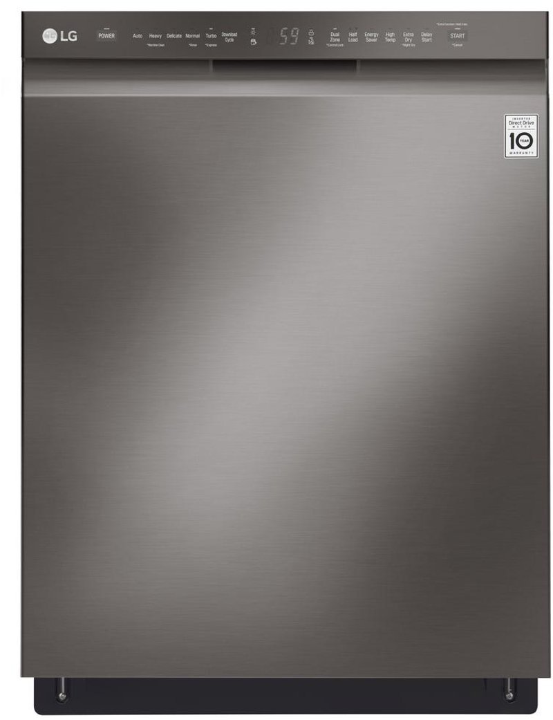black stainless steel dishwasher