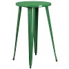 Green Metal Cafe Round Indoor-Outdoor Bar Table