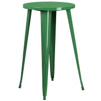 Green Metal Cafe Round Indoor-Outdoor Bar Table