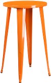 Orange Metal Cafe Round Indoor-Outdoor Bar Table